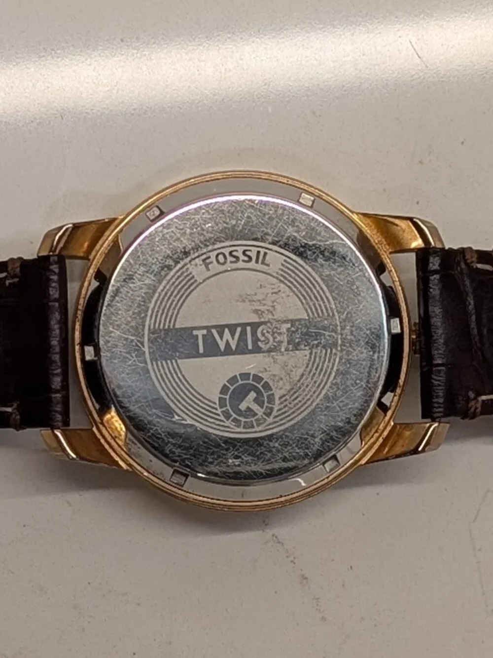 Fossil Men’s Automatic Open Heart Watch Rose Gold Brown Leather Skeleton